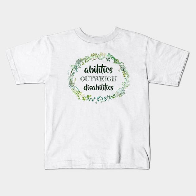 abilities outweigh disablities SPED Special Education Teacher educators gift Kids T-Shirt by MrTeee